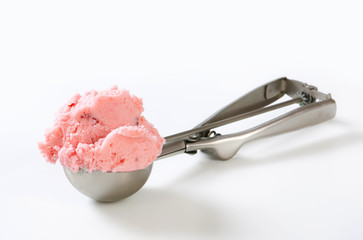 Scoop of pink ice cream