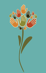 Flower hands illustration