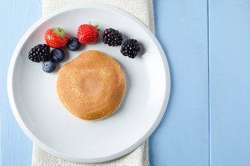 Fruit Pancake Breakfast Overhead