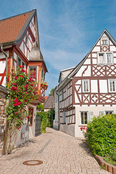 Fachwerk-Gasse in Erbach im Rheingau