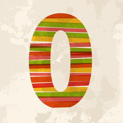 Vintage multicolor number 0