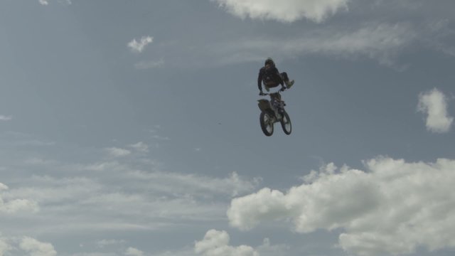 Extreme Sport Motocross FMX Rider Aerial Tricks