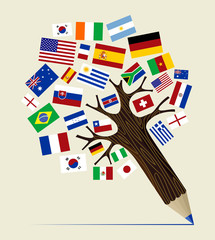 Flag Variety concept pencil tree