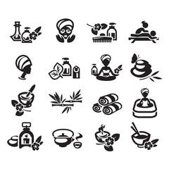 Spa icons set vector