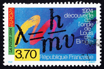 Postage stamp France 1994 Formula for Wave Properties of Matter