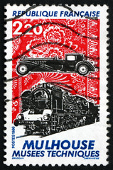 Obraz premium Postage stamp France 1986 Mulhouse Technical Museum