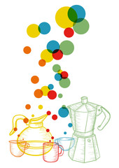 Coffee set abstract concept