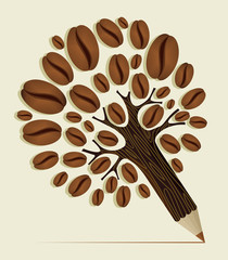 Coffee beans concept tree