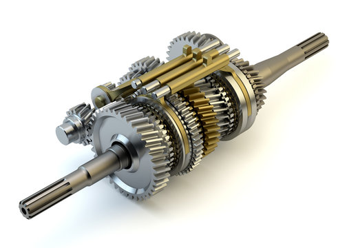 Speed gearbox on isolated background
