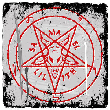 pentagram on grunge background