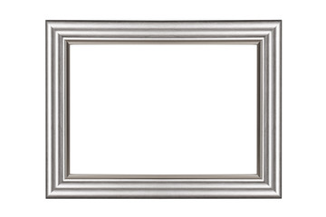 Silver frame isolated on white with clipping path