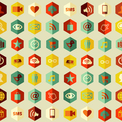 Social app icons set pattern