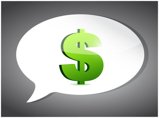 dollar On Speech Bubble illustration design