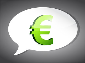 euro On Speech Bubble illustration design