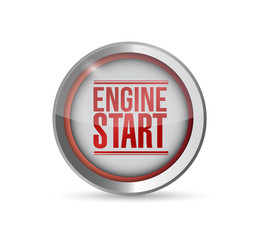 red Start engine button. illustration design