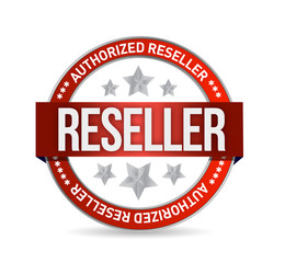 Authorized reseller seal stam illustration