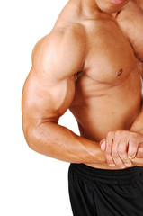 Fototapeta na wymiar Biceps and chest.