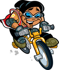 Smiling Boy Riding Bike