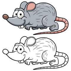 vector illustration of cartoon rat