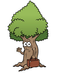 Vector illustration of cartoon tree