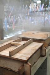 杖立温泉の蒸し場