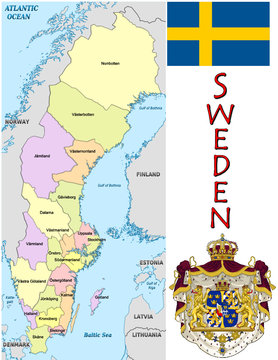 Sweden Europe national emblem map symbol motto