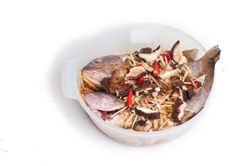 Pepper Chinese cuisine of Steamed grouper