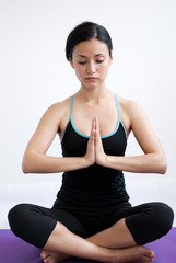 Fototapeta na wymiar beautiful girl practising yoga