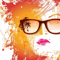 Foto op Plexiglas Vrouwengezicht Vrouwen met zonnebril