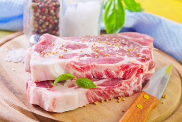 raw meat with spice