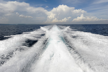 Waves of a speed boat