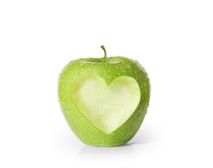 apple with heart shape
