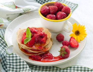 pancake with strawberry