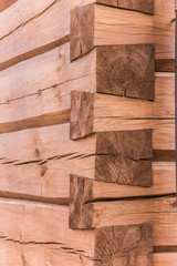 Detail of building technique of a wooden church