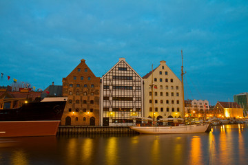 Central Maritime Museum in Gdansk at night