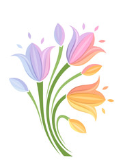 Obraz na płótnie Canvas Colorful flowers. Vector illustration.