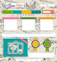 Website template with vintage elements.