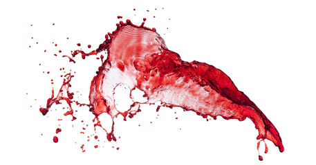splashes of red transparent liquid