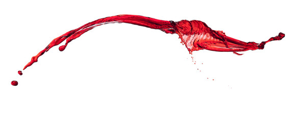 splashes of red transparent liquid