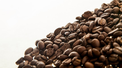 Handful coffee beans