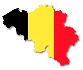Carte / drapeau de la Belgique