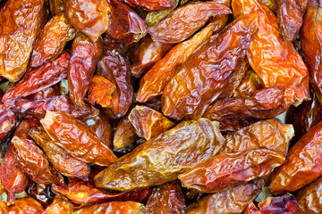 red hot peppers close up