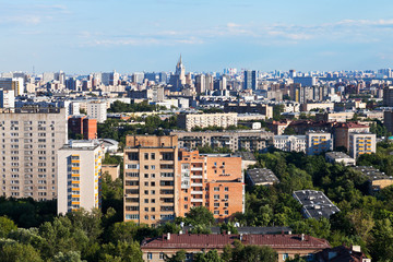 Fototapeta na wymiar Moscow city skyline in summer afternoon