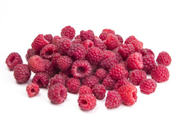 isolated raspberries