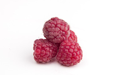 isolated raspberries