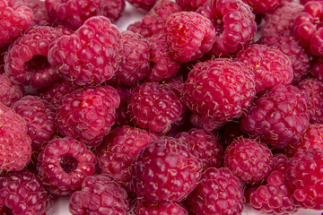isolated raspberries