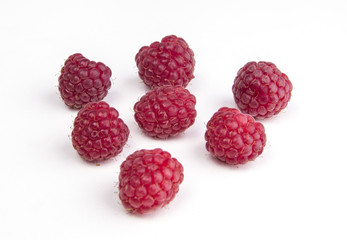 isolated raspberries