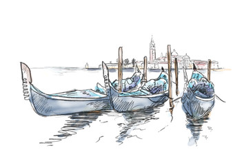 Naklejka premium Venedig Skizze