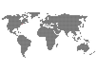 Fototapeta premium Mapa świata pikseli z oznaczeniem Nowego Jorku