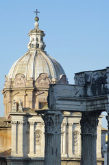 View of the Roman Forum in Rome, Italy